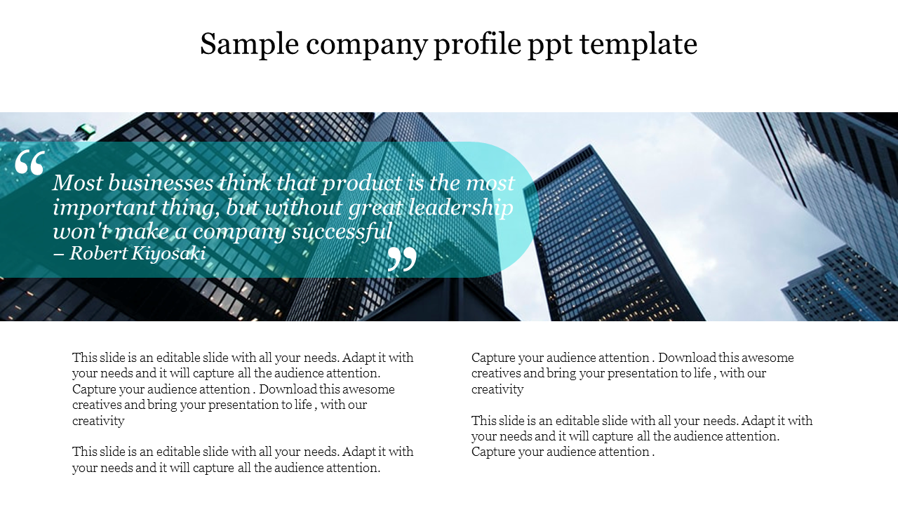 Creative Sample Company Profile PPT Template Presentation